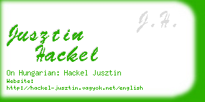 jusztin hackel business card